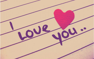 Heart paper i love you - free love wallpaper