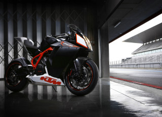 Motorcycle garage red white stripes - a garage next free wallpaper
