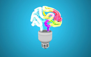 Lightbulb colorful light humanhead blue - a light bulb free wallpaper