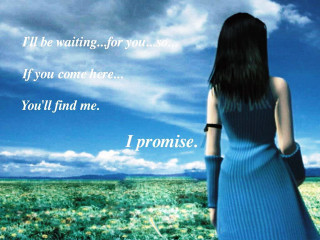 Woman blue dress field sky 2 - a sky background and a quote free wallpaper