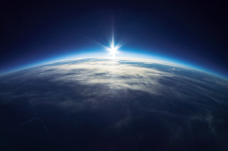 Sun earth space clouds blue - blue sky in the background free wallpaper