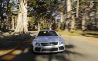 Silver car forest road motion - a road next free wallpaper