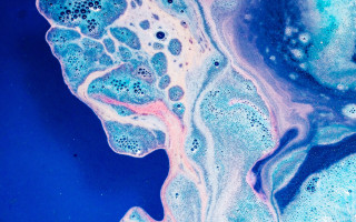 Blue pink liquid bubbles microscopic - color scheme free wallpaper