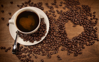 Coffee heart cookie spoon beans - a heart free wallpaper