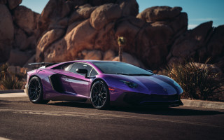 Purple sports car mountain road - andrew law free wallpaper