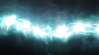 Stormy sky lightning plane beeple - art free wallpaper