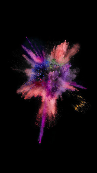 Colorful explosion powder black background 3 - free new year wallpaper