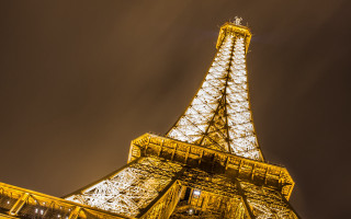 Eiffel tower night sunset clouds - paris school free wallpaper