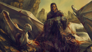 Man demon blood knife dragon - a giant demon free wallpaper