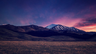 Mountain range sunset pink sky 4 - a pink sky free wallpaper