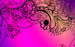 Purple pink floral pattern black - a pattern of flowers free wallpaper
