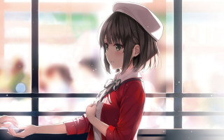 Ayako rokkaku anime girl red 2 - a hand free wallpaper