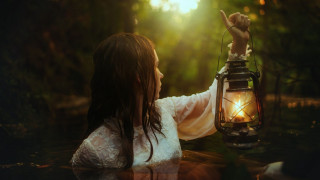 Woman lantern water sunlight hand - a hand free wallpaper
