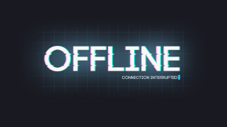 Offline neon blue grid outline - a white outline free wallpaper