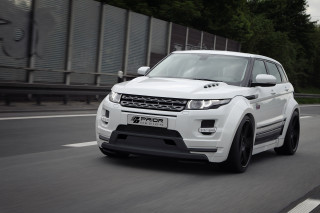 White range rover forest fence - photorealism free wallpaper