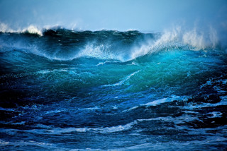 Large wave ocean blue sky - over the ocean water free wallpaper