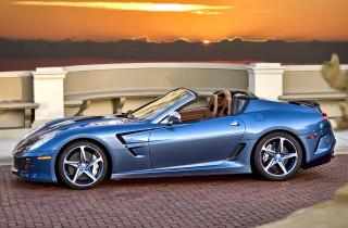 Blue sports car sunset building - sunset free wallpaper