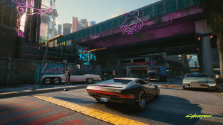 Car bridge graffiti neon retrowave - a street next free wallpaper