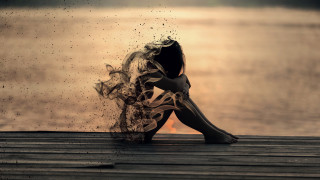 Woman dock water splash starry - autodestructive art free wallpaper