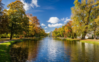 River park autumn impressionist forest - impressionist free wallpaper
