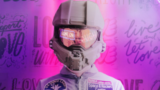 Helmet goggles graffiti purple retrofuturism - star citizen halo free wallpaper