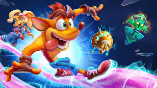 Cartoon running space characters blue - a space free wallpaper