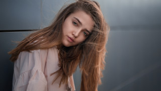 Woman longhair blowing wind portrait 3 - the wind free wallpaper for desktop