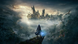Cliff castle sky glowing light - a castle in the sky free wallpaper