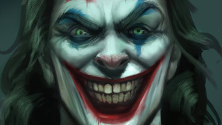 Joker green eyes red nose - green hair free wallpaper
