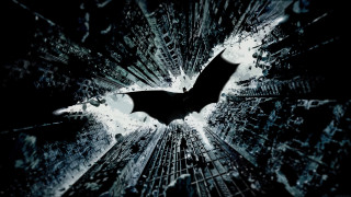 Batman logo city skyline gothic - white dot free wallpaper