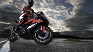 Man helmet motorcycle road clouds - a man in a helmet free wallpaper