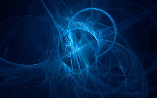 Blue abstract magic circle glowing - abstract illusionism free wallpaper