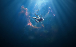 Floating space aurora galaxy starry - a sky background free wallpaper for desktop