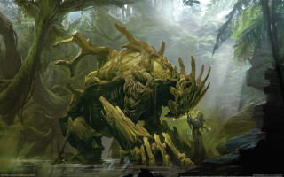 Forest creature man sword magic - chris rahn free wallpaper
