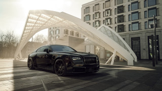 Black car building white arch - andrew law free wallpaper