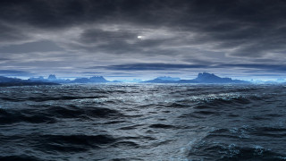Lake mountain moon water ship 2 - a large body of water free wallpaper