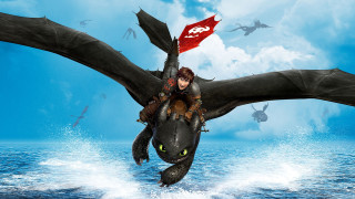 Boy dragon flying over water - a young boy free wallpaper