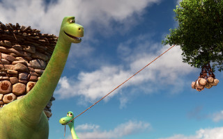 Cartoon dinosaur toy hanging tree - a string free wallpaper