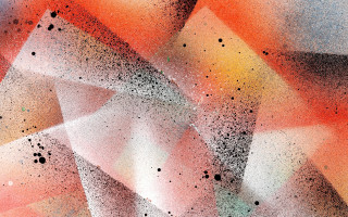 Black dots red yellow white - abstract brush stroke free wallpaper