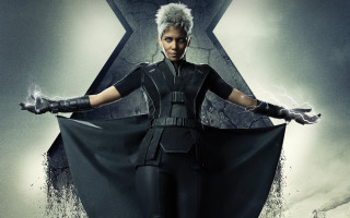 Woman black cape lightning sci - holding free wallpaper