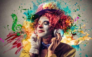 Clown makeup woman magnifying glass - magnifying free wallpaper