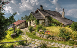 House stone pathway garden forest - ferenc joachim free wallpaper
