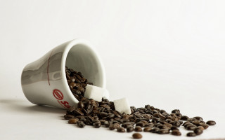 Coffee spill ground beans hyperrealism - coffee bean free wallpaper