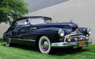 Classic car lawn building tree - a classic car free wallpaper