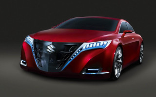 Red car black gray background 2 - a blue stripe free wallpaper