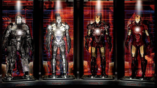 Armor display case red background - assemblage free wallpaper for desktop