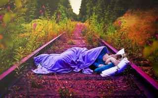 Woman traintrack blanket book surreal - brooke shaden free wallpaper