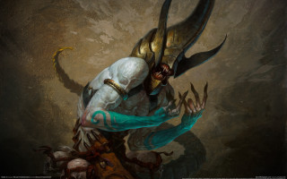 Demon horns face arm ultrafine - a painting of a demon free wallpaper