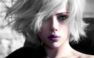 Whitehair purplelipstick seriouslook portrait snow - serious free wallpaper for desktop