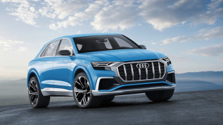 Blue suv mountains clouds road - free technology wallpaper